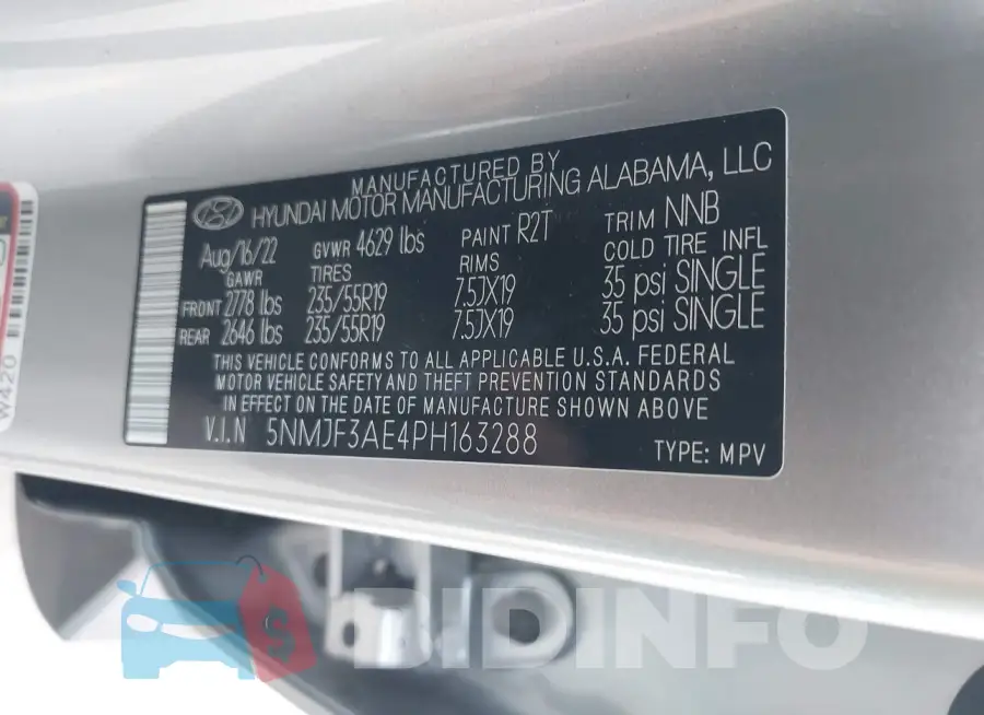 5NMJF3AE4PH163288 Photo# 9