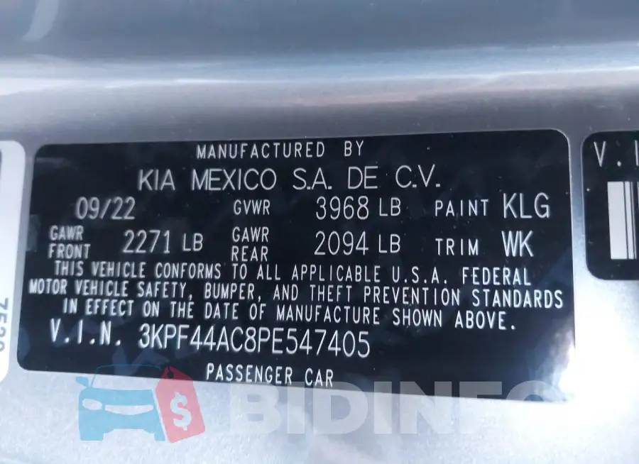 3KPF44AC8PE547405 Photo# 9