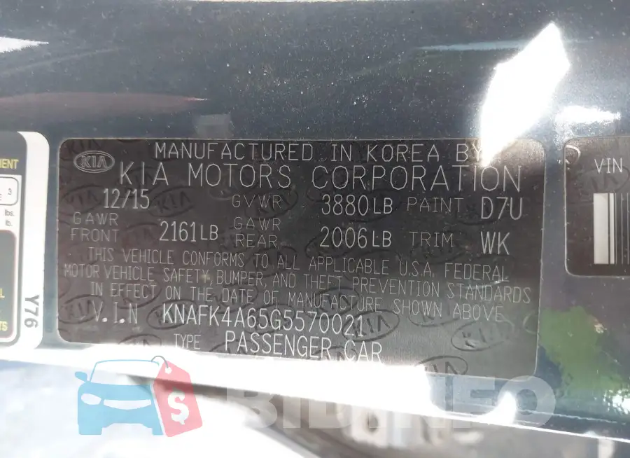 KNAFK4A65G5570021 Photo# 9
