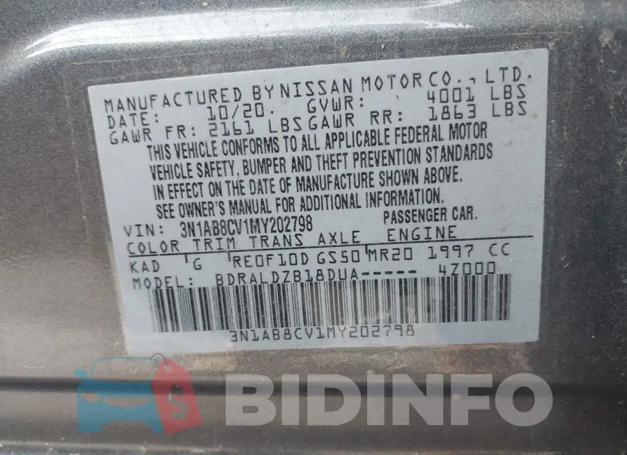 3N1AB8CV1MY202798 Photo# 9