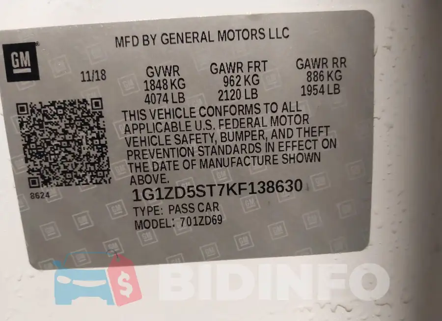 1G1ZD5ST7KF138630 Photo# 9