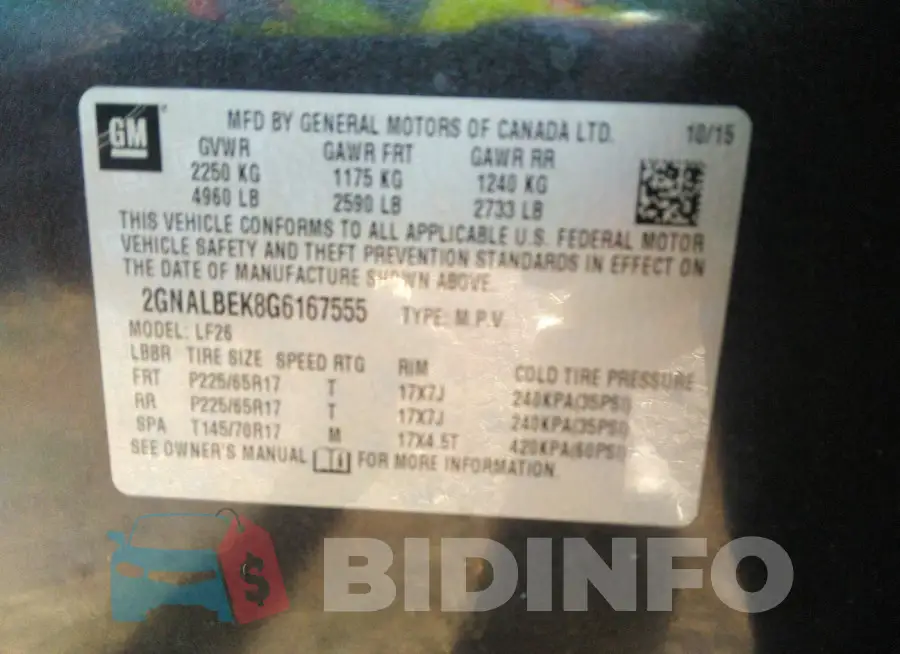 2GNALBEK8G6167555 Photo# 9