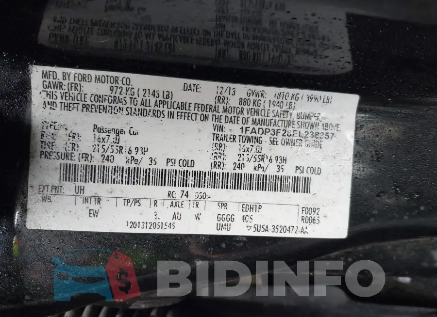 1FADP3F28EL238357 Photo# 9