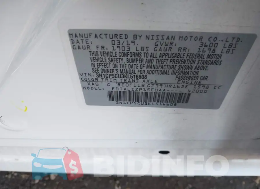 3N1CP5CU3KL516608 Photo# 9