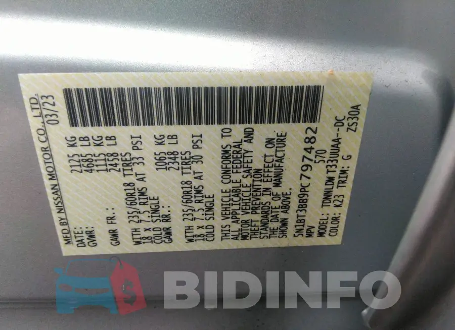 5N1BT3BB9PC797482 Photo# 9