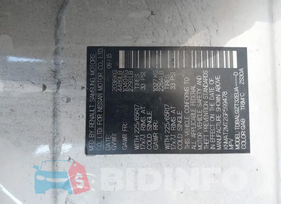 KNMAT2MT2GP599478 Photo# 9