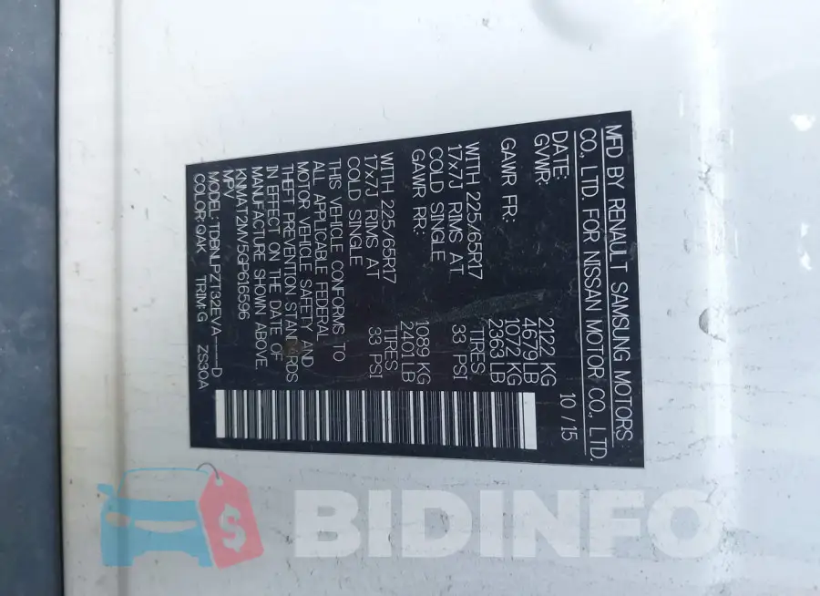 KNMAT2MV5GP616596 Photo# 9