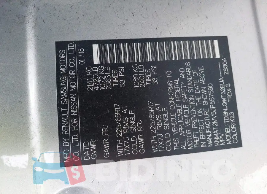 KNMAT2MV5JP557590 Photo# 9