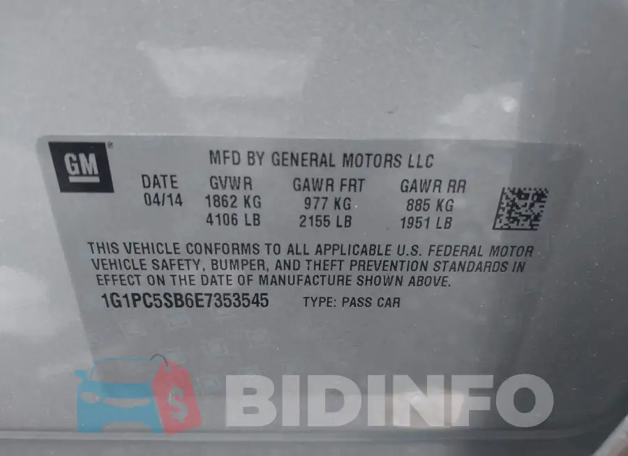 1G1PC5SB6E7353545 Photo# 9