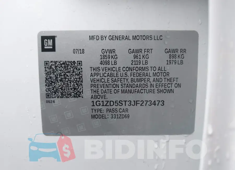 1G1ZD5ST3JF273473 Photo# 9