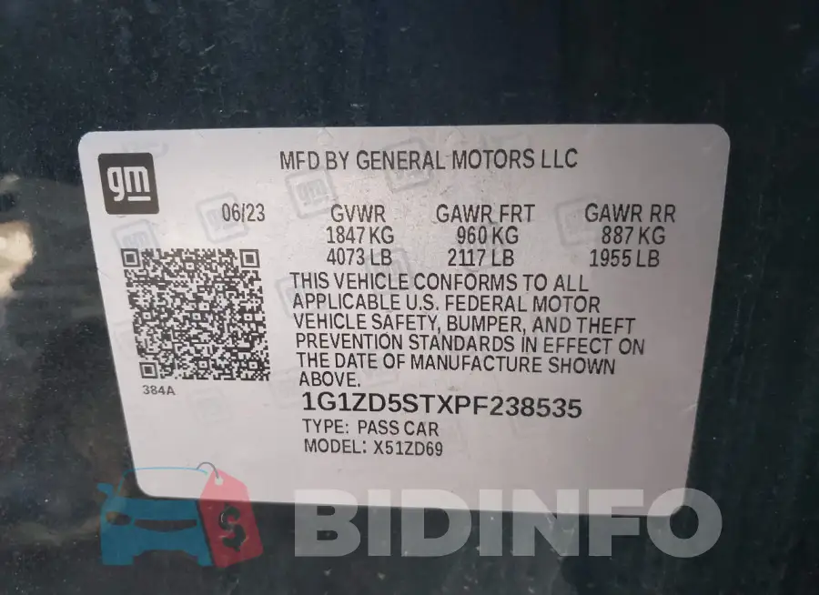 1G1ZD5STXPF238535 Photo# 9