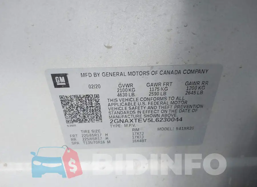 2GNAXTEV5L6230044 Photo# 9