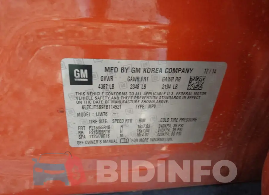 KL7CJTSB9FB114521 Photo# 9