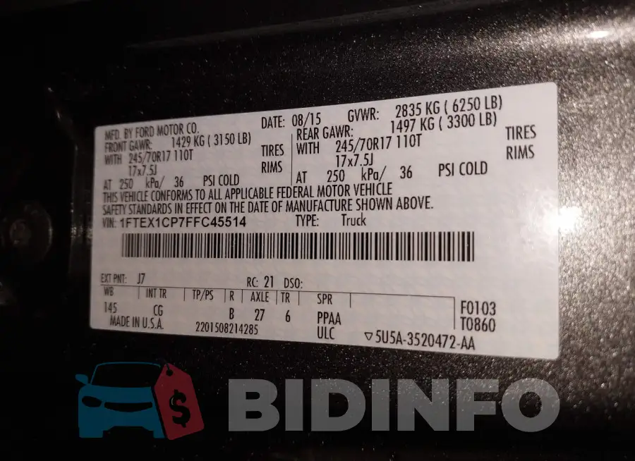 1FTEX1CP7FFC45514 Photo# 9