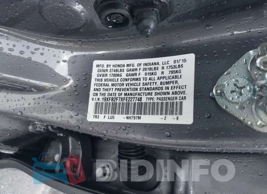 19XFB2F7XFE227748 Photo# 9