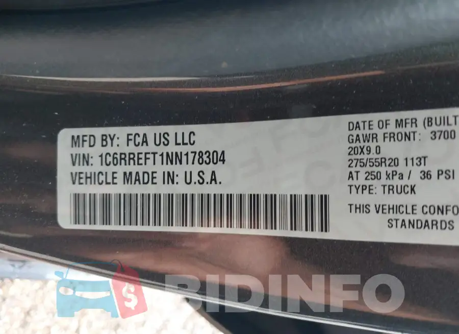 1C6RREFT1NN178304 Photo# 9