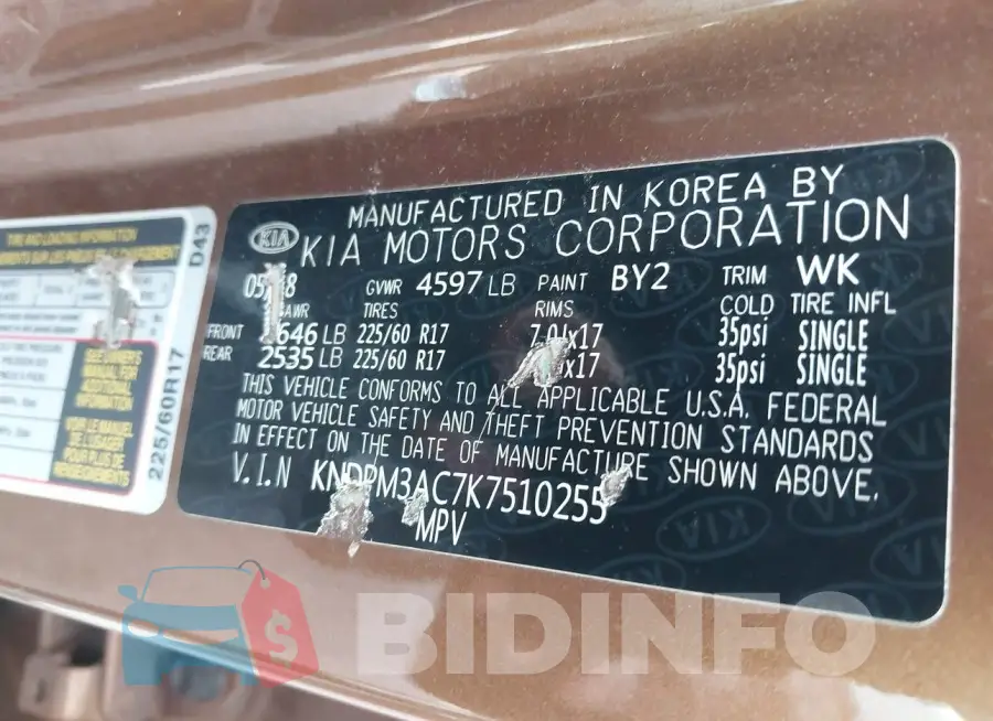 KNDPM3AC7K7510255 Photo# 9