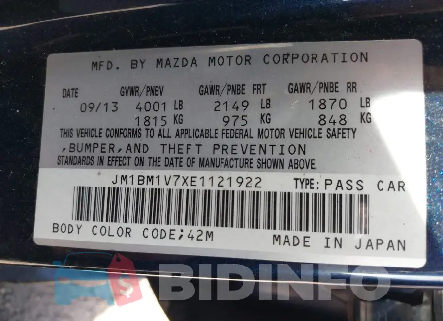 JM1BM1V7XE1121922 Photo# 9