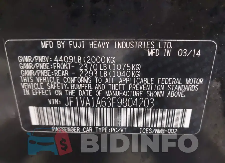 JF1VA1A63F9804203 Photo# 9