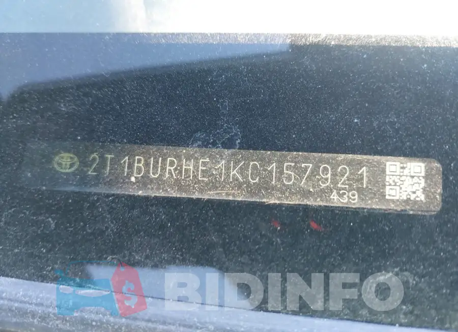 2T1BURHE1KC157921 Photo# 9