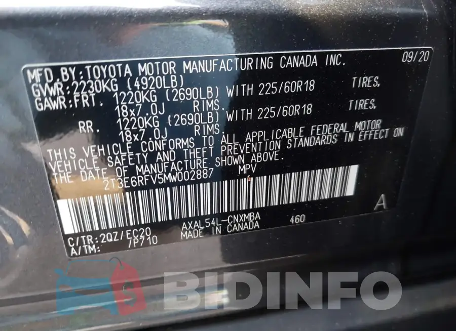2T3E6RFV5MW002887 Photo# 9