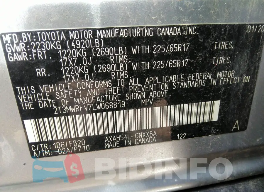 2T3MWRFV7LW068819 Photo# 9