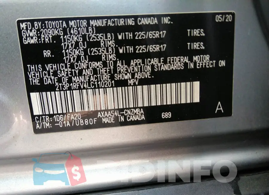 2T3P1RFV4LC110201 Photo# 9