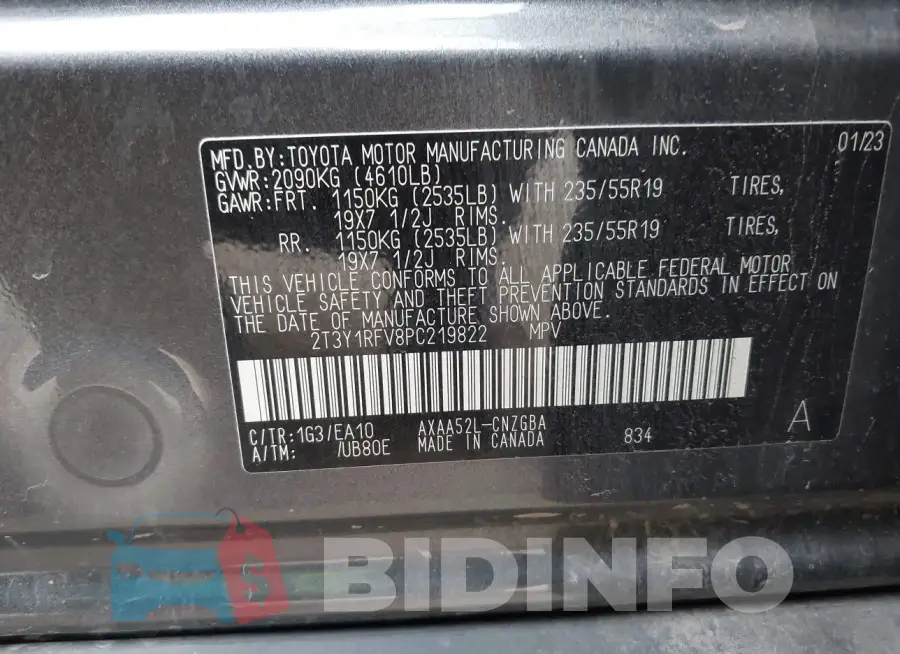 2T3Y1RFV8PC219822 Photo# 9