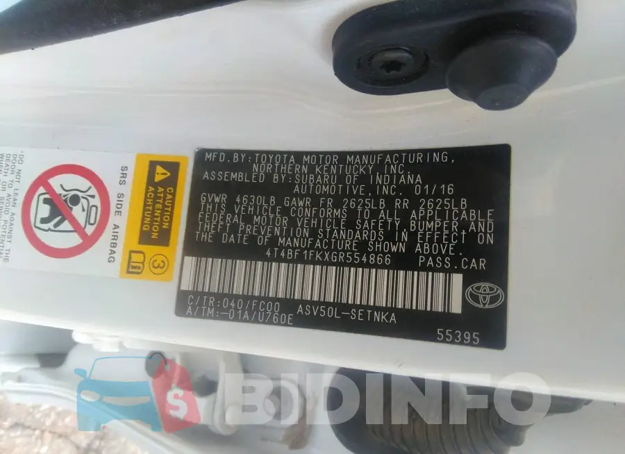 4T4BF1FKXGR554866 Photo# 9