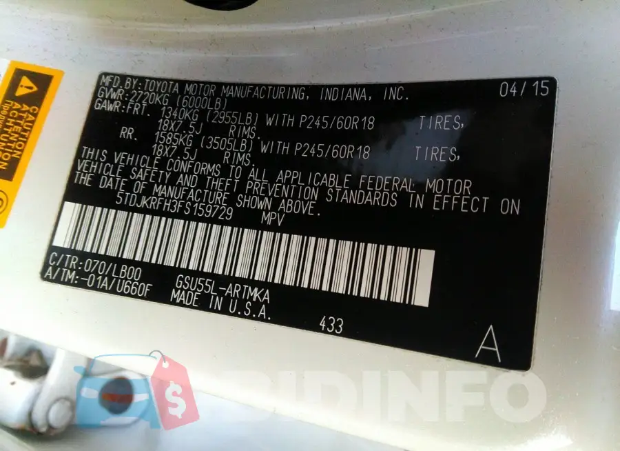 5TDJKRFH3FS159729 Photo# 9
