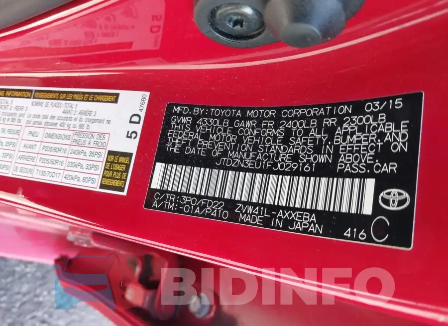 JTDZN3EU1FJ029161 Photo# 9