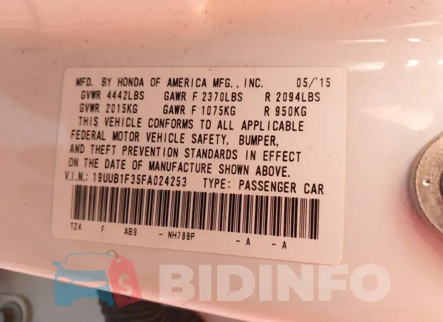 19UUB1F35FA024253 Photo# 9