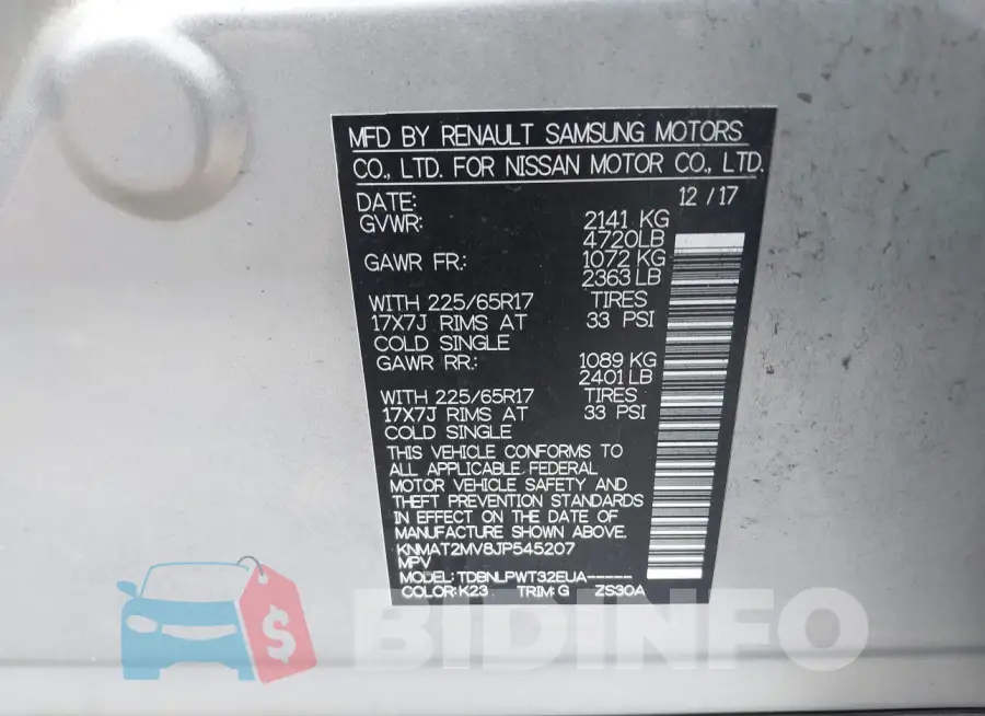 KNMAT2MV8JP545207 Photo# 9