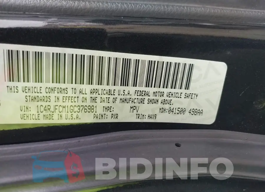 1C4RJFCM1GC376981 Photo# 9