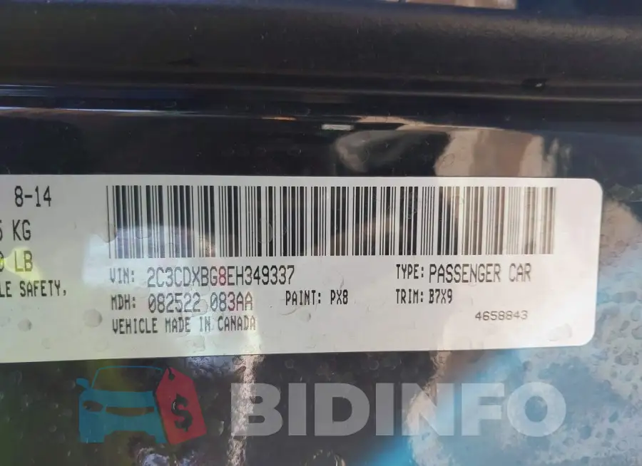 2C3CDXBG8EH349337 Photo# 9
