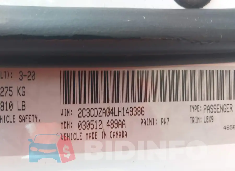 2C3CDZAG4LH149386 Photo# 9