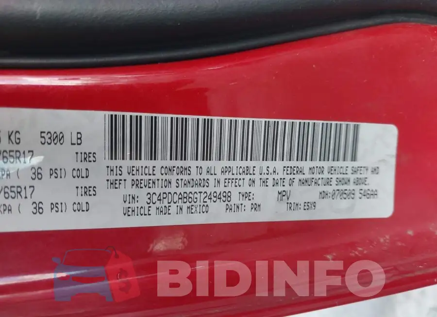 3C4PDCAB6GT249498 Photo# 9