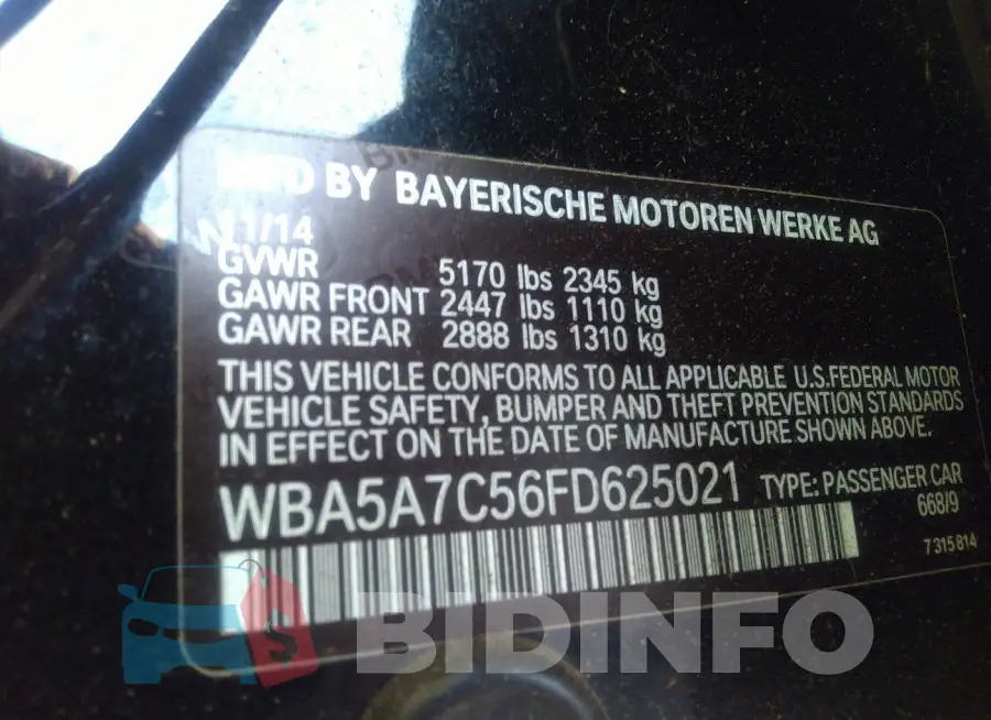 WBA5A7C56FD625021 Photo# 9