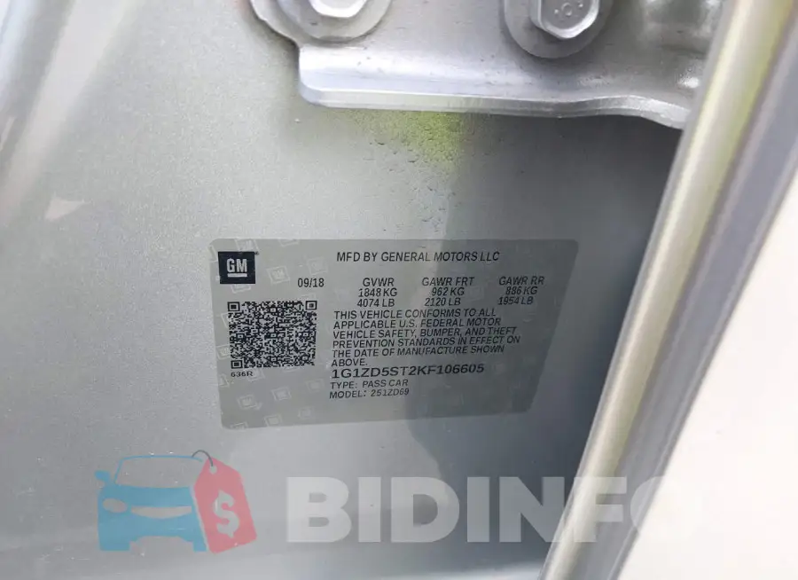1G1ZD5ST2KF106605 Photo# 9