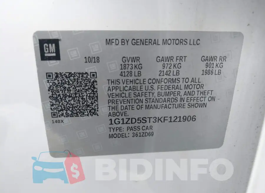 1G1ZD5ST3KF121906 Photo# 9