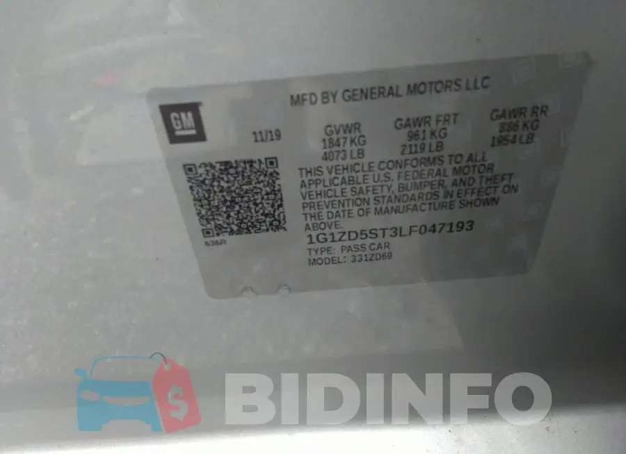 1G1ZD5ST3LF047193 Photo# 9