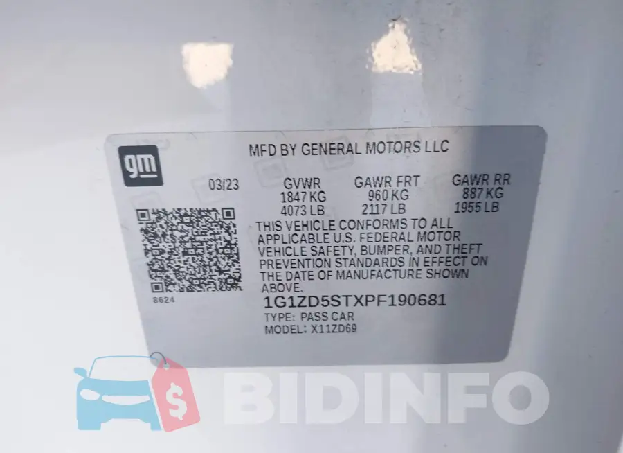 1G1ZD5STXPF190681 Photo# 9