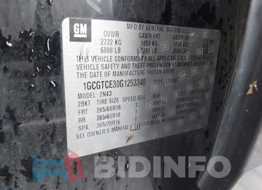 1GCGTCE30G1253348 Photo# 9