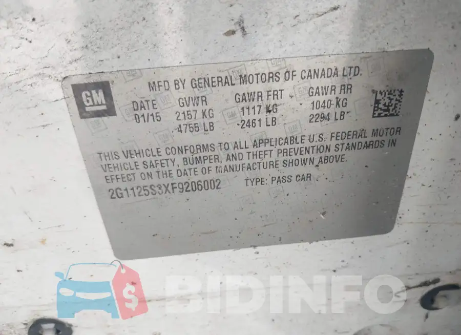 2G1125S3XF9206002 Photo# 9
