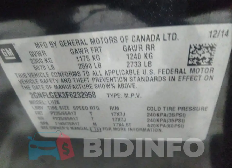 2GNFLGEK3F6232958 Photo# 9