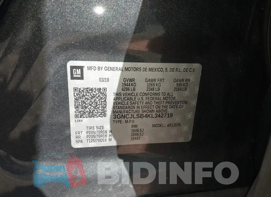 3GNCJLSB4KL342719 Photo# 9