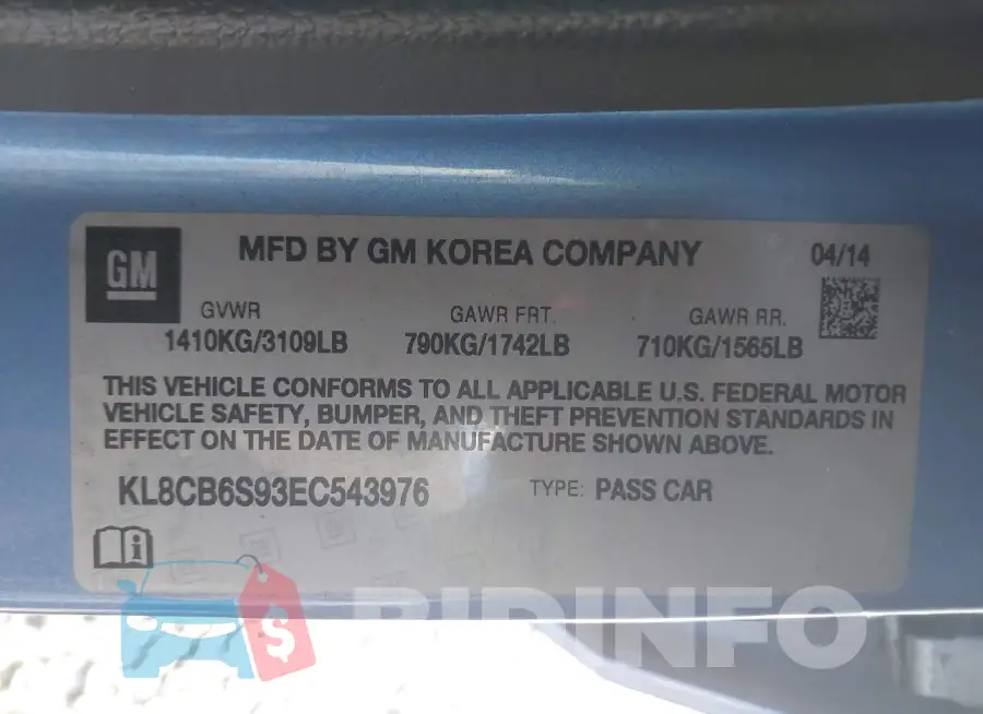 KL8CB6S93EC543976 Photo# 9