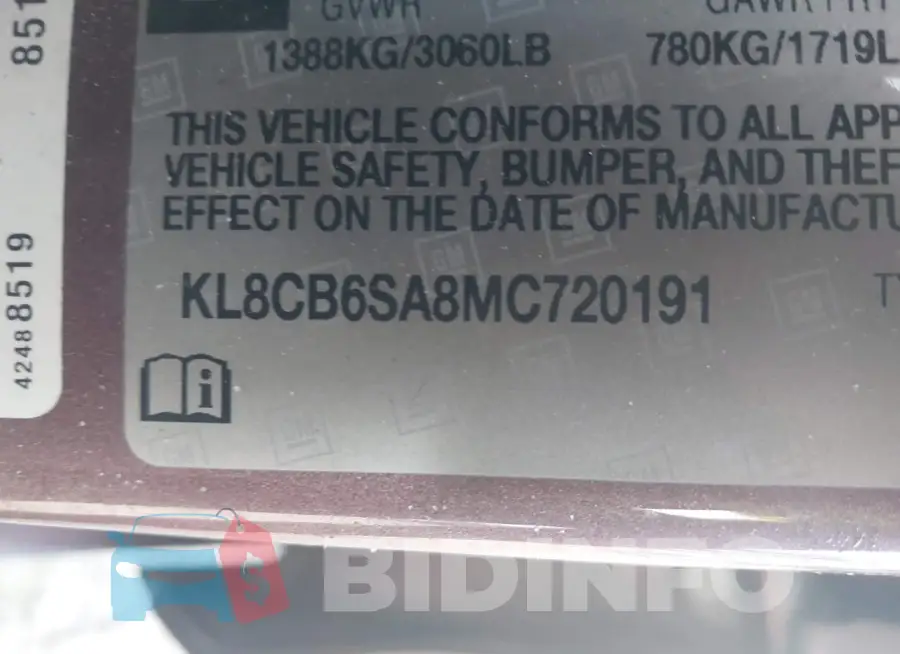 KL8CB6SA8MC720191 Photo# 9