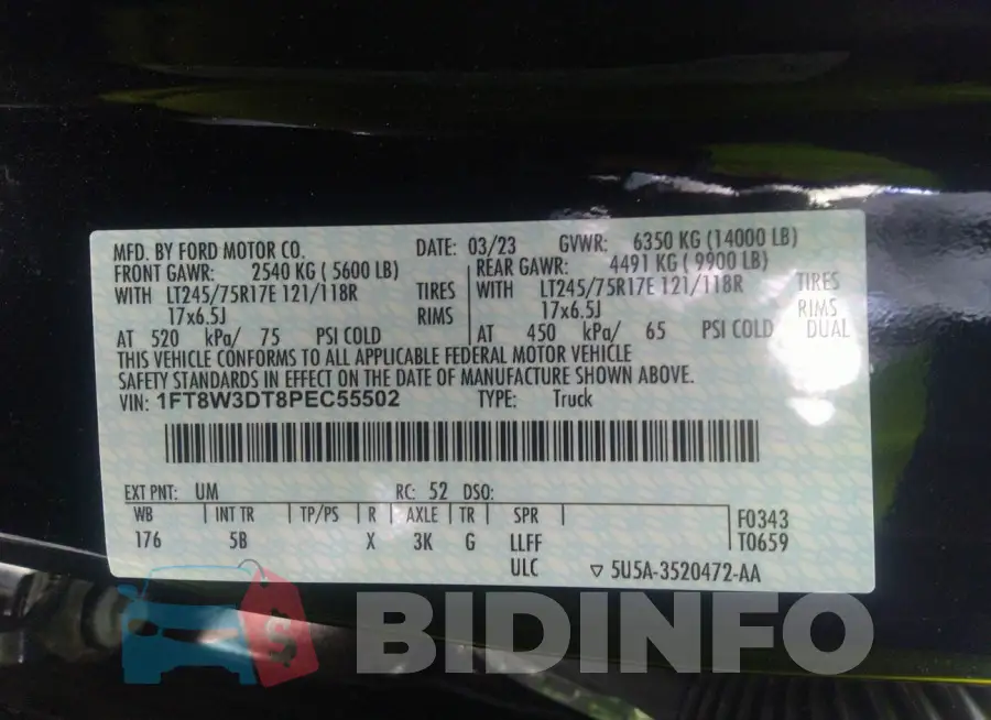 1FT8W3DT8PEC55502 Photo# 9