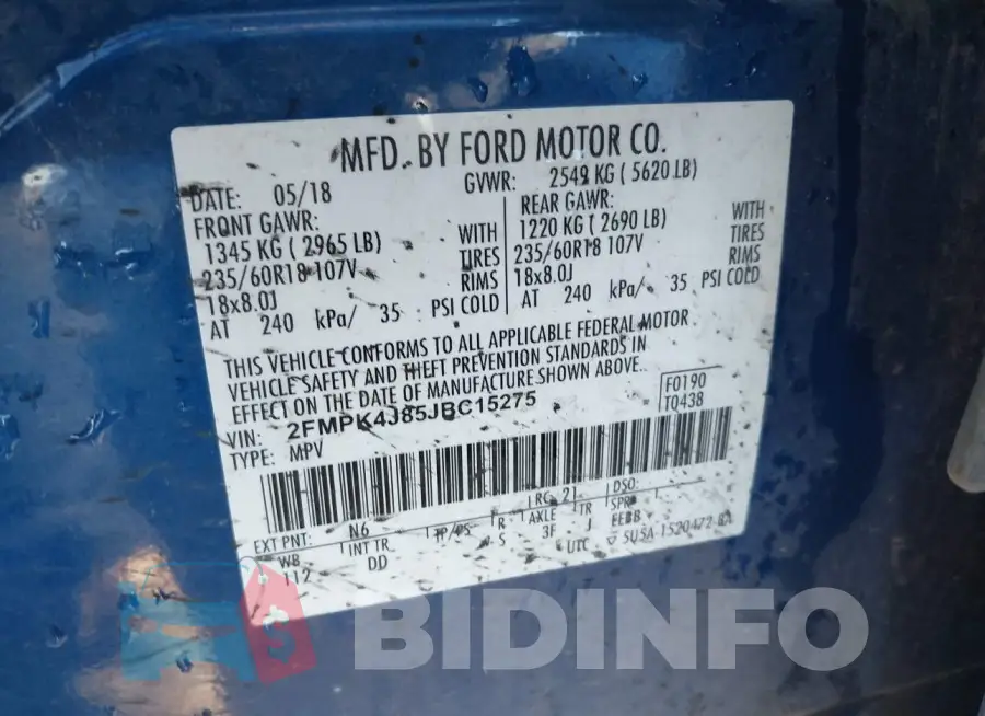 2FMPK4J85JBC15275 Photo# 9
